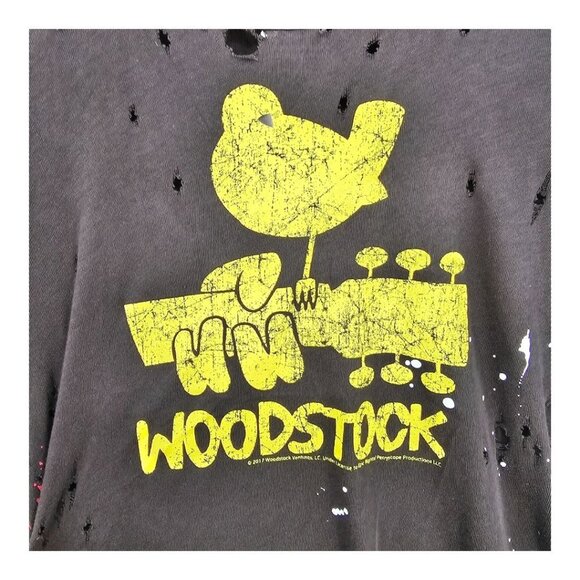 Chaser Womens XS Destroyed Paint Splatter Woodstock Short Sleeve Burnout Tshirt‎ - Picture 4 of 13